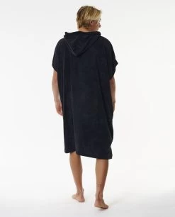 Rip Curl Logo Hooded Towel Poncho Black -Surf Gear Verkauf brand hooded towel pocho blk grey3