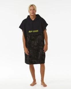 Rip Curl Combo Hooded Towel Poncho Black / Lime