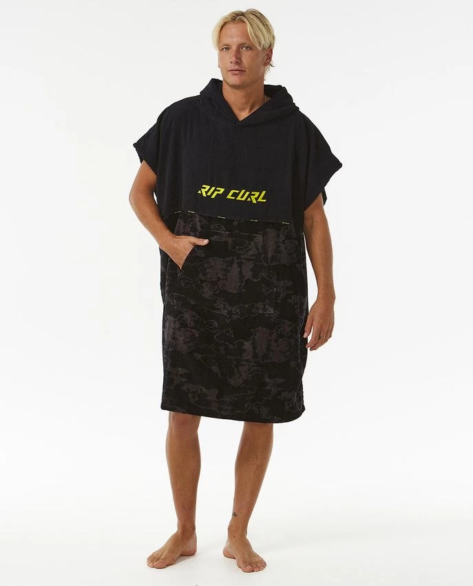 Rip Curl Combo Hooded Towel Poncho Black / Lime 4 Rip Curl Combo Hooded Towel Poncho Black / Lime – Bild 2