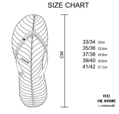 Cubanas THE NATURE Sandals Green -Surf Gear Verkauf cuba sizechart 3