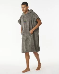 Rip Curl Logo Hooded Towel Poncho Grey -Surf Gear Verkauf logo hooded towel grey4