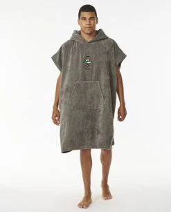 Rip Curl Logo Hooded Towel Poncho Grey -Surf Gear Verkauf logo hooded towel grey5